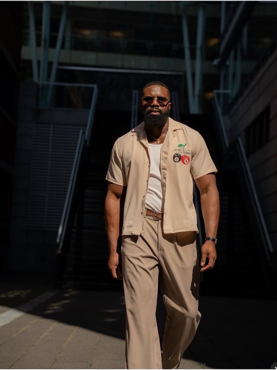 Fashion Nova Other - Fashion Nova Beige Short Sleeve Button-Down Shirt with Cherry Embroidery